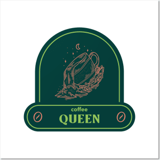 coffee queen vintage for womens Posters and Art